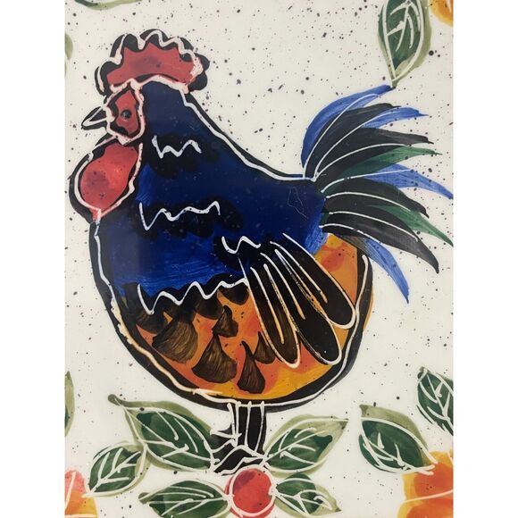Julie Ueland Rooster Trivet Set – Farmhouse Ceramic Kitchen Decor – 6x7 - Picture 5 of 10